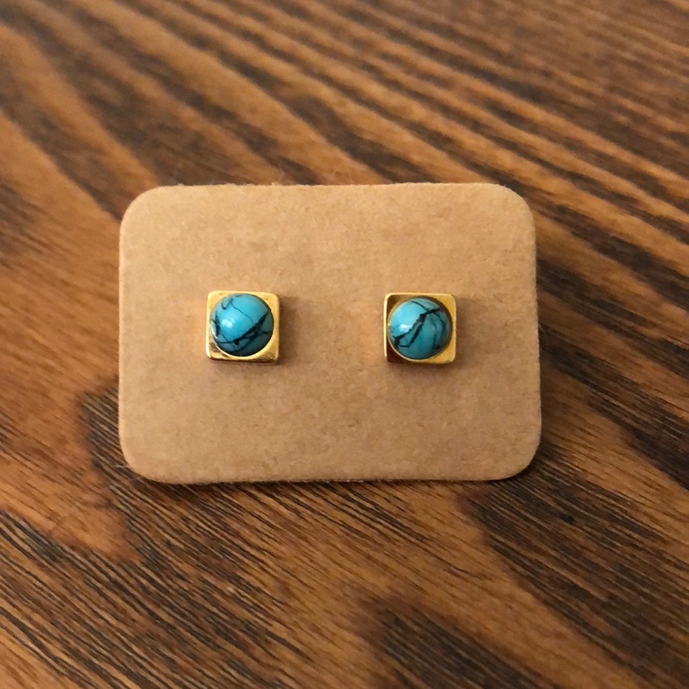 ⭐️Boho Gold and Turquoise Studs⭐️
